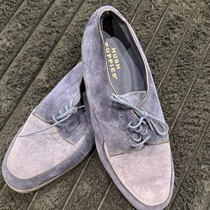 Hush Puppies Men's Oxford in Blue Suede